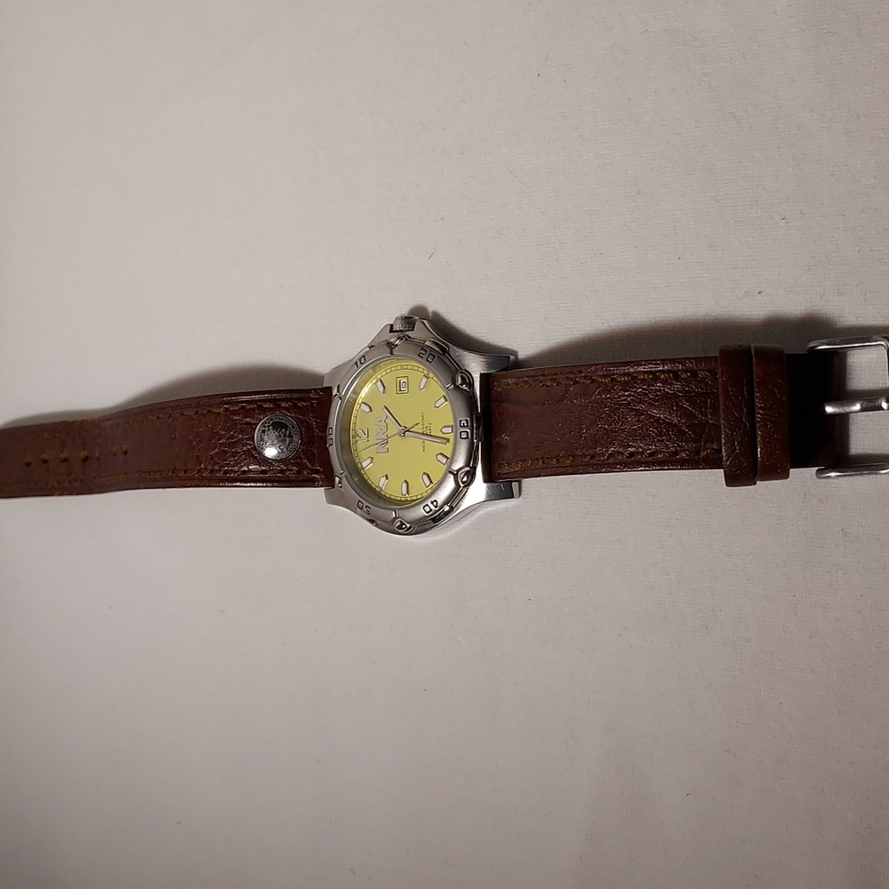 Vintage NRA Men's Watch Water Resistant 3ATM Quartz Leather Band